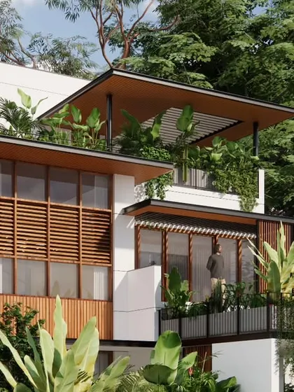 The Still House in Bengaluru, where the architecture is intentionally quiet. The design dissolves into the landscape, creating a serene and understated presence.