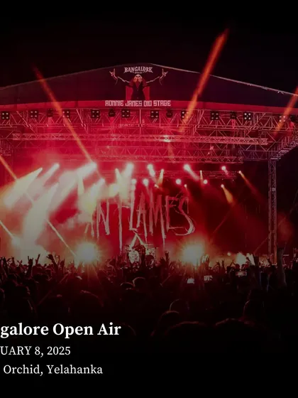The official poster for Bangalore Open Air 2025, one of the largest event infrastructures we helped build.
