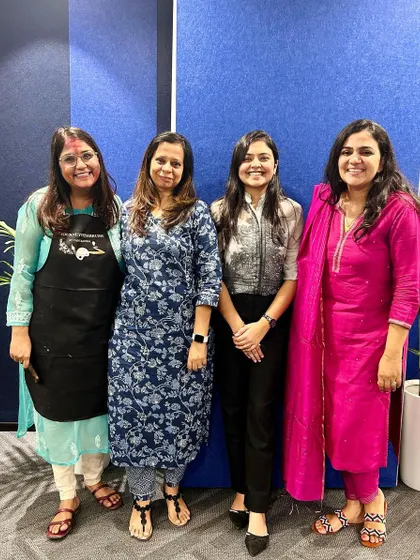A group photo with some of the amazing women from a corporate workshop.