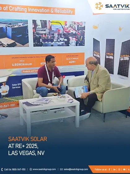 A one-on-one discussion about our Solar EPC services and manufacturing capabilities at the RE+ 2025 expo.