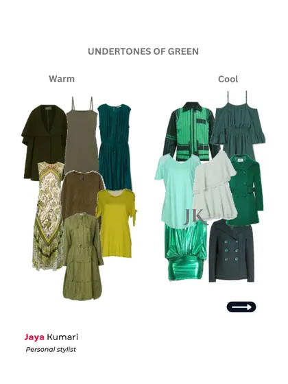 Every color has warm and cool versions. This visual guide shows the undertones of different colors like red, yellow, green, and blue, helping you train your eye to see the difference when you're shopping.