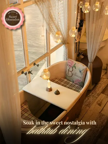 For something truly unique, I offer our signature bathtub dining experience. It's a quirky and intimate spot that our guests adore, perfect for a memorable date or a fun catch-up, letting you soak in the sweet nostalgia and charm.
