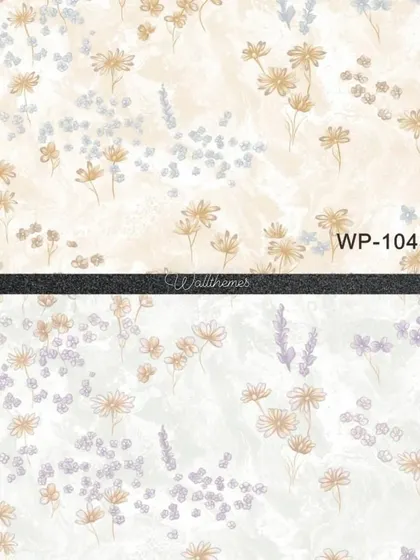 Two color options for a delicate, hand-drawn style wildflower wallpaper.