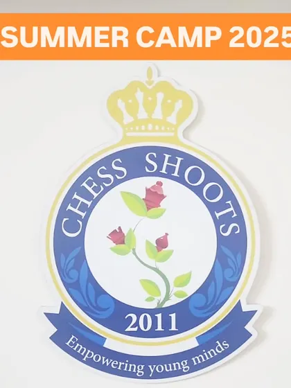 Our logo for the 2025 Summer Camp. The "Empowering young minds" motto is at the heart of everything we do at Chess Shoots.