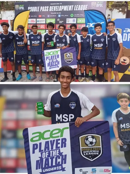A collage showing mixed results and Player of the Match awards from a weekend of games.