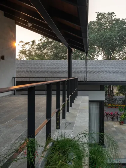 The upper deck of Grove House, a perfect spot to enjoy the sunset over the treetops.