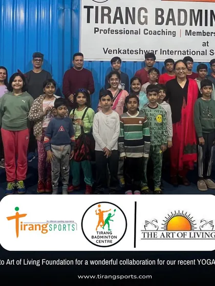 The entire group from our yoga and meditation session with the Art of Living Foundation. Building mental strength is just as important as physical training.
