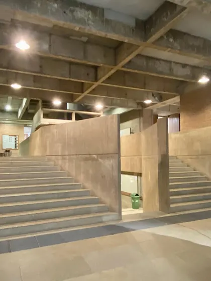 The grand staircase and ramps at the CEPT Faculty of Planning building, another Doshi masterpiece.