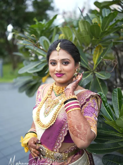 A portrait of my beautiful bride, Pooja. My focus is always on creating a flawless yet natural bridal look that makes you feel like the best version of yourself on your special day.