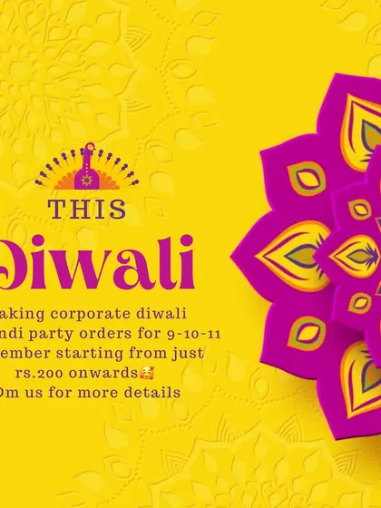 Getting ready for Diwali. We take corporate Diwali party orders to bring the festive spirit to your workplace.
