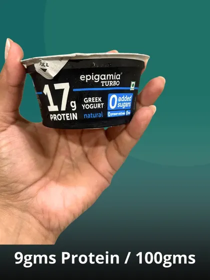 Greek yogurt is another excellent protein source. This brand provides 9 grams of protein per 100 grams, making it a great snack or addition to any meal.