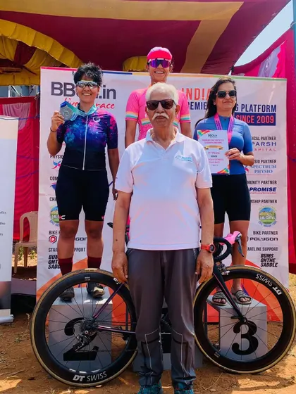 On the podium at the BBCh Velocity Express with my dad. Having family support at races means the world to me.