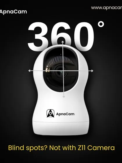 Blind spots? Not with our Z11 Camera. This image emphasizes its 360-degree coverage, ensuring every part of your room is visible and secure.