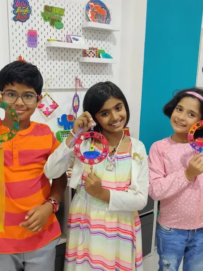 Look at these beautiful, handcrafted Diwali hangings! The kids were so excited to take them home to decorate for the festival.