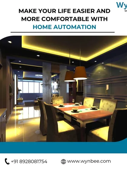I can help make your life easier and more comfortable with home automation. This dining room is an example of how I can give you command over your entire home from a single, intuitive interface.