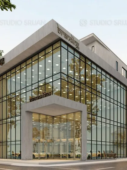 Beyond homes, I also undertake significant commercial architecture projects. This glass-facade commercial building in Janakpuri, New Delhi, was designed to be a landmark, maximizing natural light and creating a modern, professional environment for businesses.