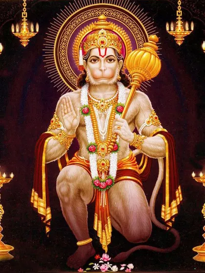 The Hanuman Gayatri Mantra is a powerful prayer to the son of Vayu, the wind god. We meditate on him to grant us intellect and inspiration.