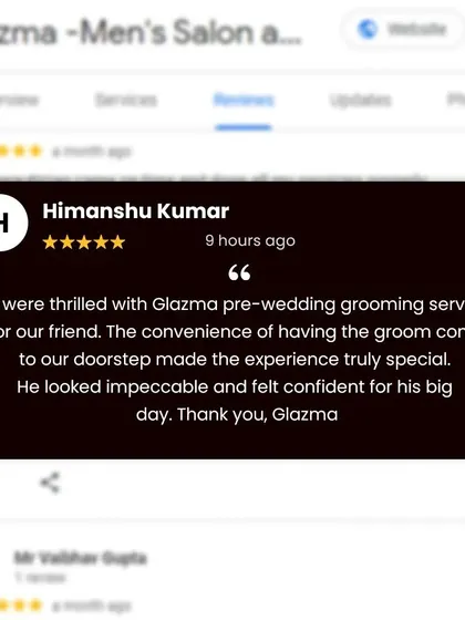 I'm thrilled when my clients feel confident for their big day. This review highlights my pre-wedding grooming service, where the convenience of at-home care makes the experience truly special and stress-free.