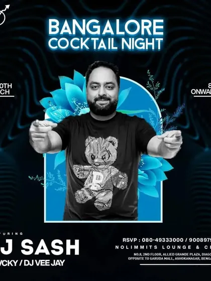Another take on the Bangalore Cocktail Night, emphasizing the audio-video set that makes my performance a visual spectacle.