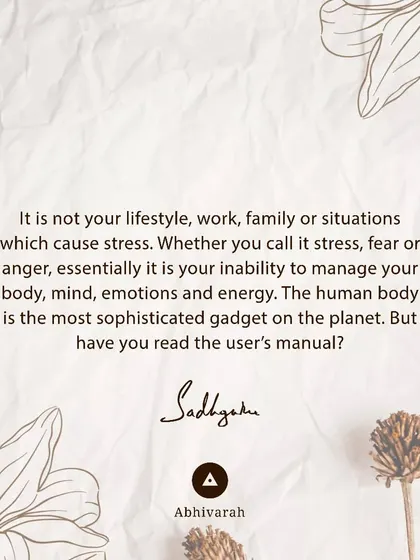 Stress is simply friction in your system, like in a machine. It happens when you haven't read the user's manual for the most sophisticated gadget on the planet: the human body. Yoga is that manual.