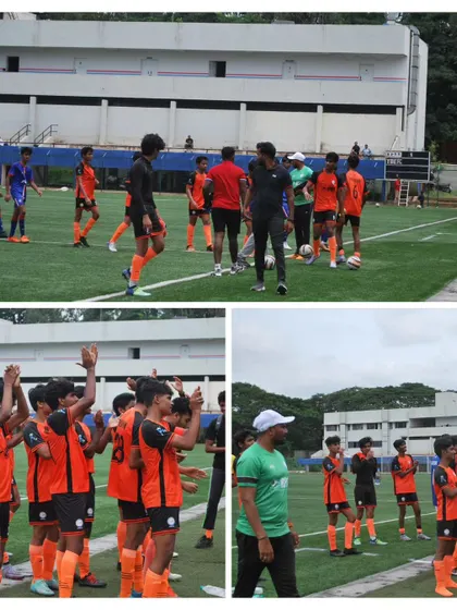 The U-17 team warming up and applauding their efforts. A positive and disciplined attitude is a core part of my training philosophy.