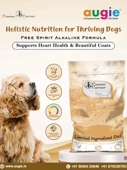 This Canine Caviar Free Spirit Alkaline Formula is designed to support your dog's heart health and promote a beautiful coat. It's a limited ingredient diet that's flash-cooked to retain maximum nutrients.