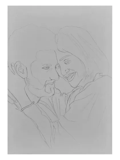 A look at how I created the 'Love Mocktail' couple portrait. These progress shots are perfect for anyone interested in a custom couple's sketch.