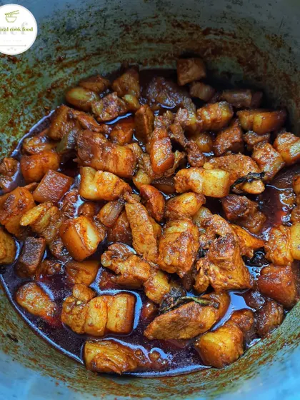 A pot of delicious pork curry, a simple dish that I am often asked for.