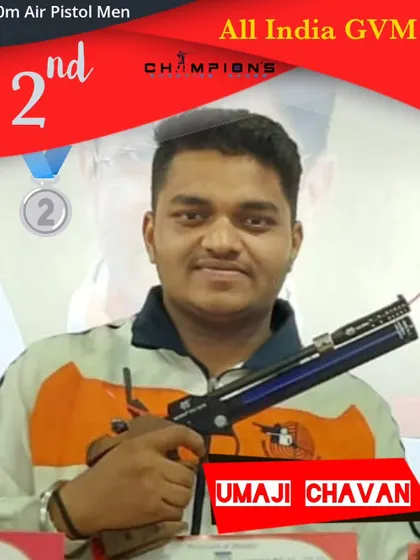 Umaji Chavan, one of our dedicated shooters from the Chembur range, who won a silver medal in the 10m Air Pistol Men's event at the All India GVM Championship.