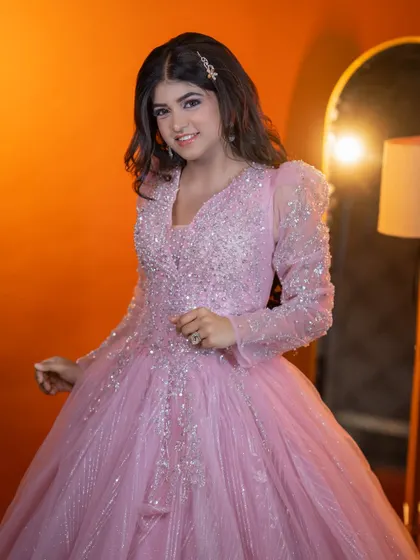 A full view of the princess gown, looking absolutely magical.