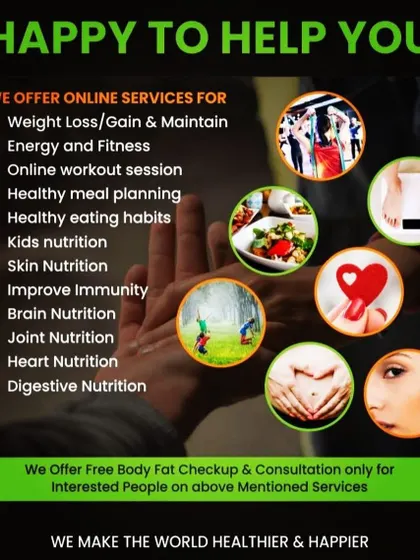 I offer a wide range of online services beyond just weight loss, including plans for weight gain, kids nutrition, and improving immunity. My goal is to make you and your family healthier and happier.