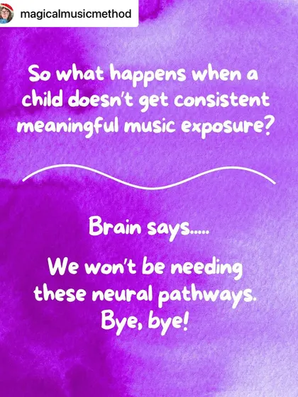 What happens when music is absent? The brain, being efficient, prunes away the neural pathways it doesn't think are needed. This is why I advocate for making music a consistent, daily part of a child's life.