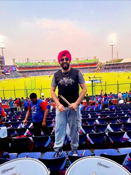 Another shot from match day, standing on the seats to get a better view and engage with the fans around me.