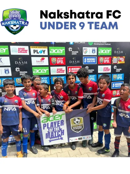 The raw emotion of a win. Our Under-9 players celebrating their victory and the Player of the Match award.