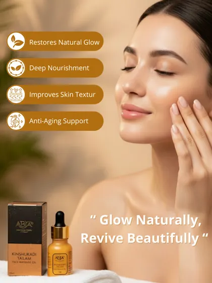 "Glow Naturally, Revive Beautifully." This is the core principle of my Kinshukadi Tailam. It is formulated with Palash, Manjistha, and Kesar to restore your natural glow, provide deep nourishment, improve skin texture, and offer anti-aging support. It is more than an oil; it is a rejuvenating treatment.