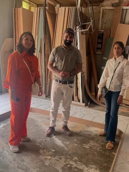 A visit to a custom cabinetry factory in Dubai to check on the progress of mandir work for a project. I am involved in every step, whether in my own factory or with external partners.