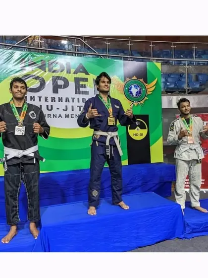 Sharing the podium with other tough competitors in the Gi division at the 2022 India Open, where I also won a silver medal.