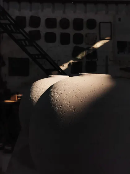 My studio is filled with Moon Jars waiting for the final firing. I love watching how the changing light plays across their surfaces throughout the day, each one telling a different story.