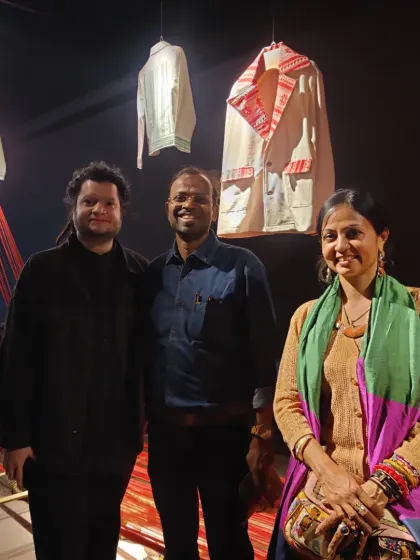 With fashion designer Ashish Satyavrat Sahu and artist Brindarika at the Triveni Kala Sangam. It was a busy weekend of art, from a book fair to a fashion show to an art fair, connecting with friends old and new.