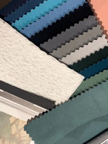 A curated gallery of materials I work with, including wood veneers, fabric swatches, tile arrangements, and different types of glass. These images highlight my focus on texture, quality, and the small details that make a big impact.