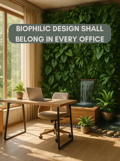 Biophilic design is a core part of my approach. Integrating natural elements like this living wall and indoor waterfall creates a healthier, more inspiring environment that reduces stress and boosts productivity.