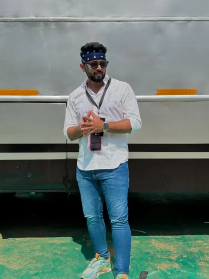 A moment of calm before the storm. Posing backstage before my performance at the 'Rang De Basanti' Holi event in Chennai.