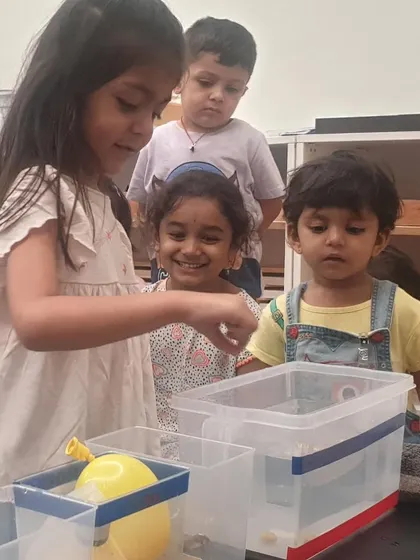 Each activity, from making Bhel Puri and toast to plucking methi leaves and exploring what floats, is a lesson in itself. These practical life and sensorial activities are central to the Montessori method, helping children develop fine motor skills, concentration, and a deep understanding of the world through their own actions.