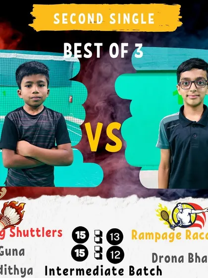 A second single match from the intermediate event. A close contest between two talented players.