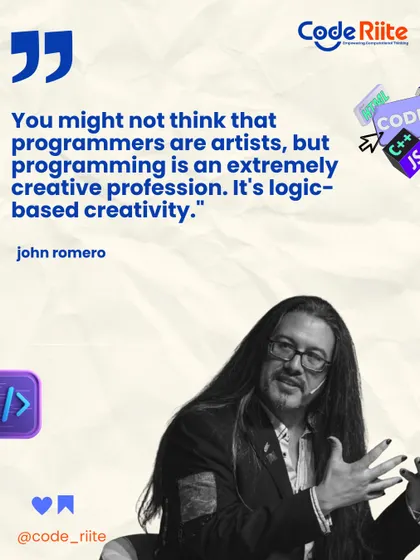 "Programming is an extremely creative profession. It's logic-based creativity." This quote from game designer John Romero perfectly describes how we teach coding as a form of art.