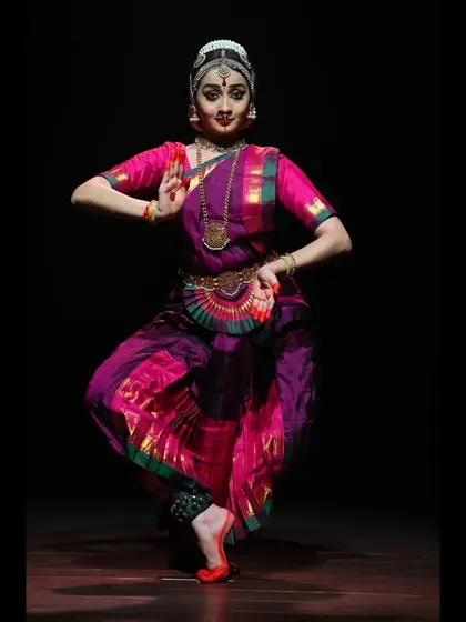 A strong, grounded pose that is characteristic of the Thanjavur Bani. This was captured during a recent solo performance.