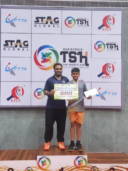 GOLD MEDAL. An outstanding performance by my player Arnav Jain, who won the U-13 Boys category at the UP State Ranking Tournament.