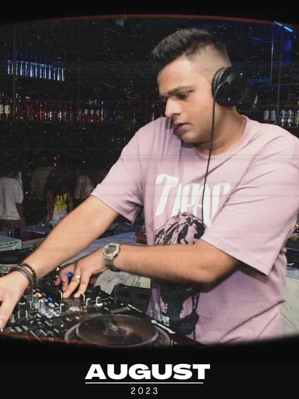 A focused shot of me mixing in a more intimate bar setting. I can tailor my setup and style for venues of any size.
