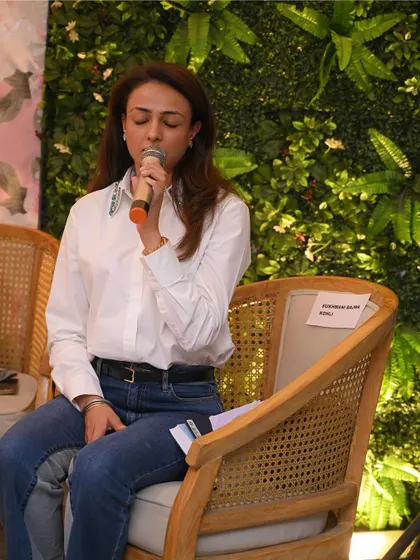 Leading a short meditation during my talk at Udana Wellness. Even a few moments of conscious breathing can bring a sense of calm and clarity.