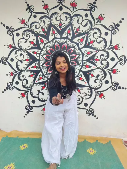 Having some fun after finishing this party area mural. My goal is always to create something that not only looks beautiful but also brings a smile to your face.